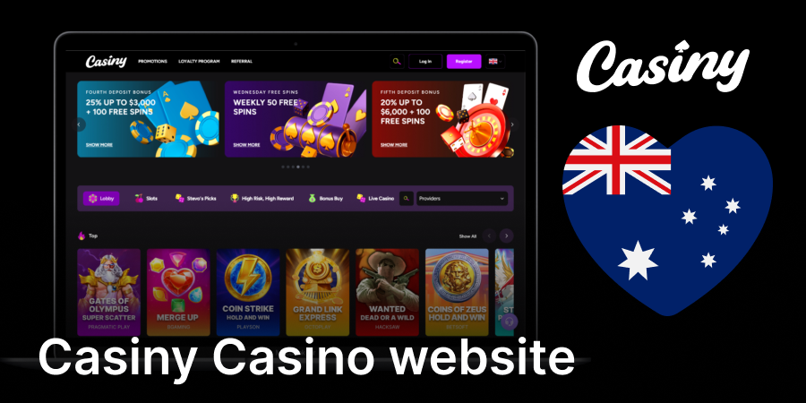 Casiny Casino website for Australian players